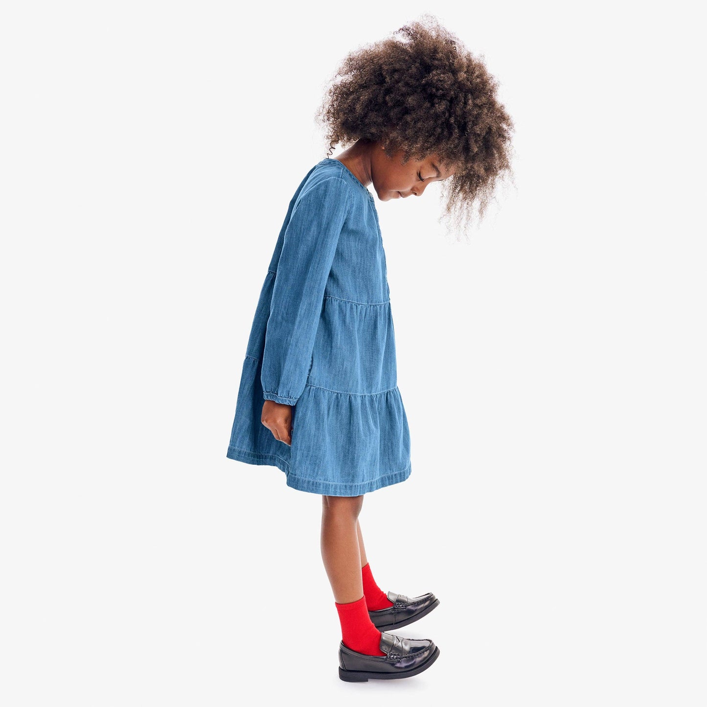 Chambray Tiered Dress