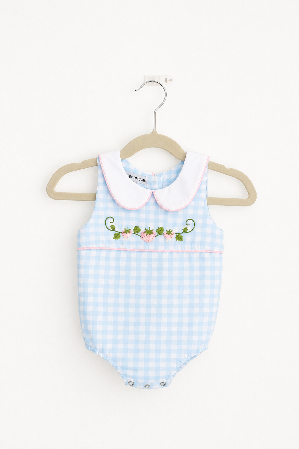 Strawberry | Blue Gingham Bubble