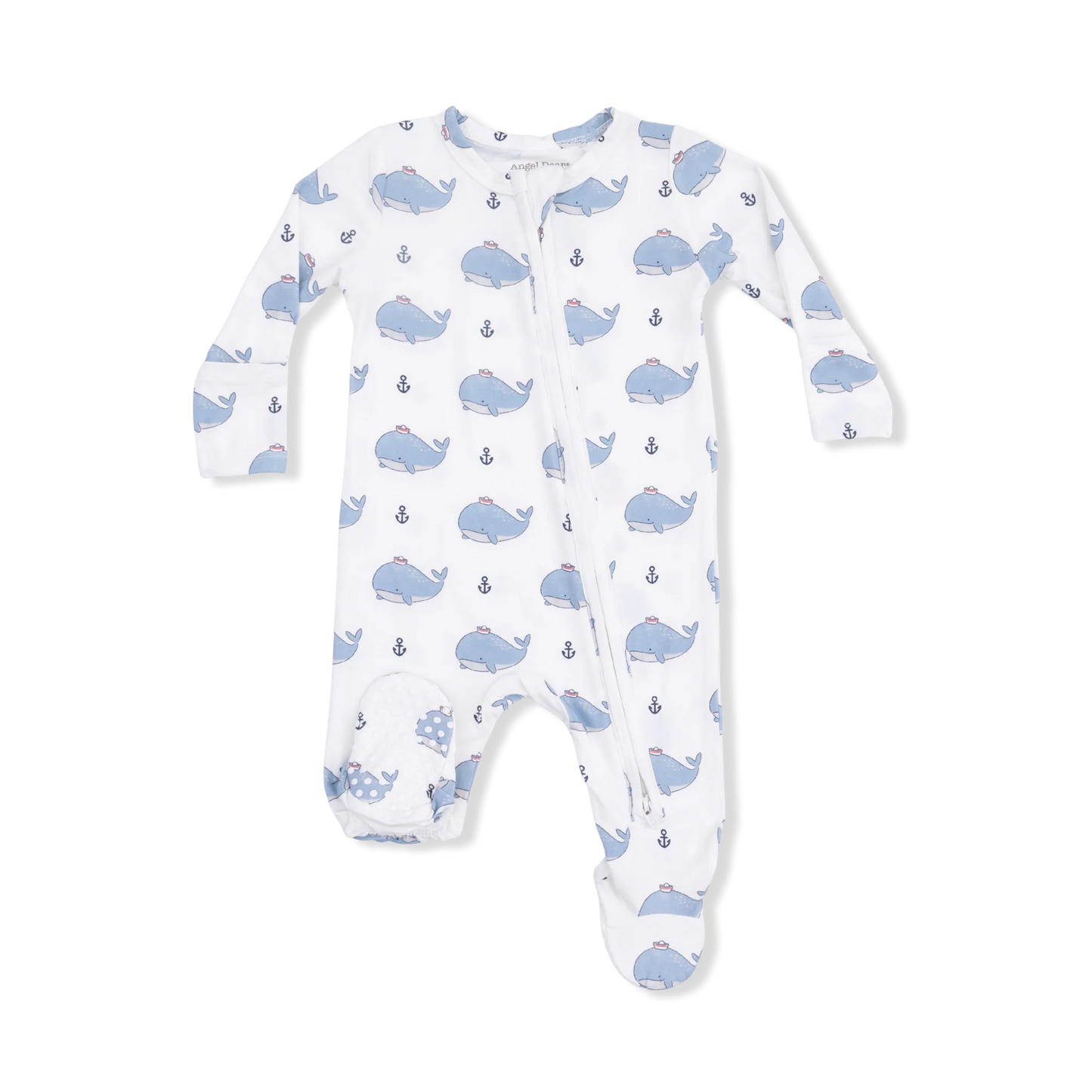 Bubbly Sailor Whales Blue | 2 Way Zipper Footie