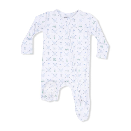 Golf Trellis Blue | 2 Way Zipper Footie