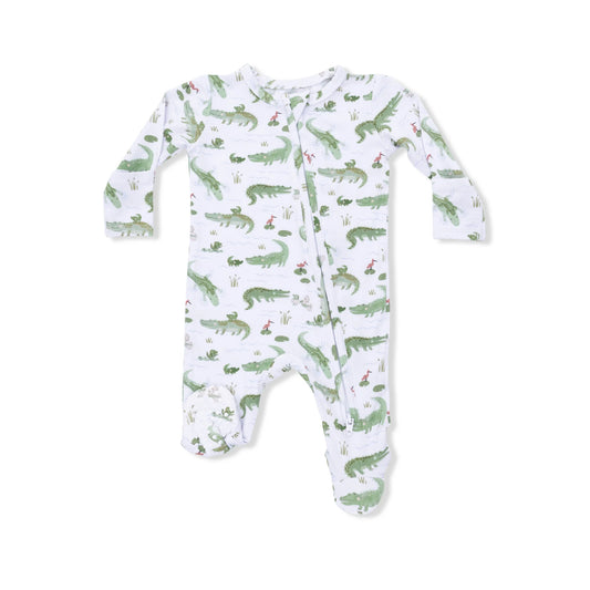 Crayon Alligators | 2 Way Zipper Footie