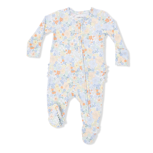 2 Way Ruffle Back Zipper Footie | Georgia Floral