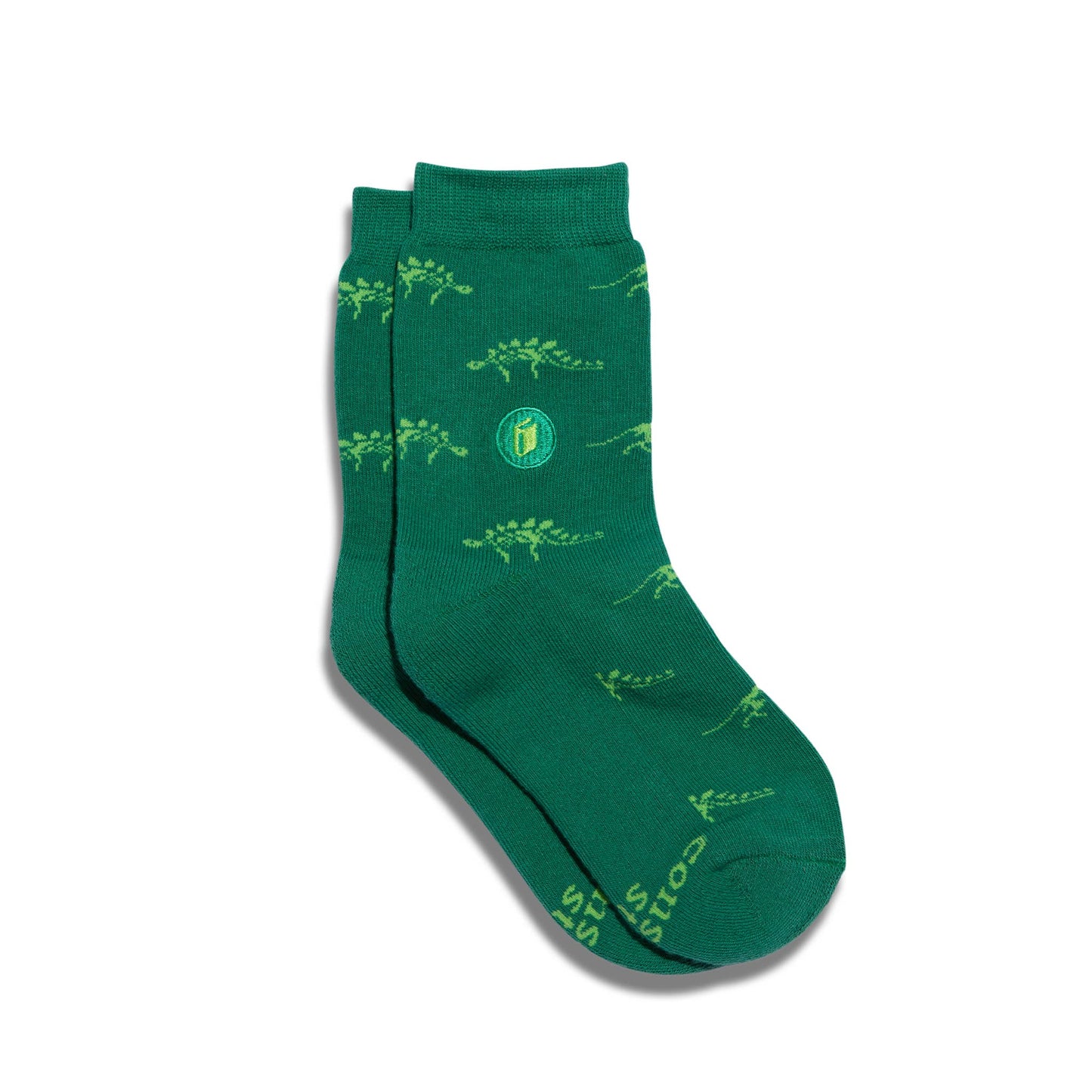 Kids Socks that Give Books (Green Dinosaurs)