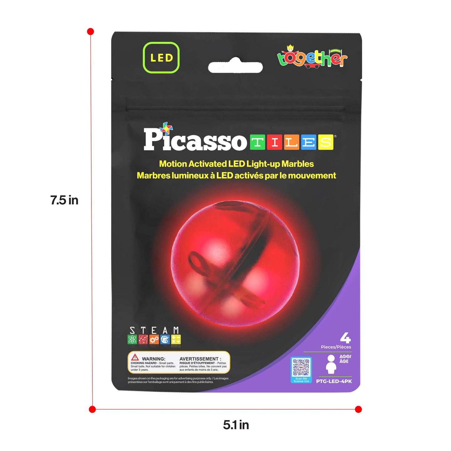 PicassoTiles Light-Up Marbles