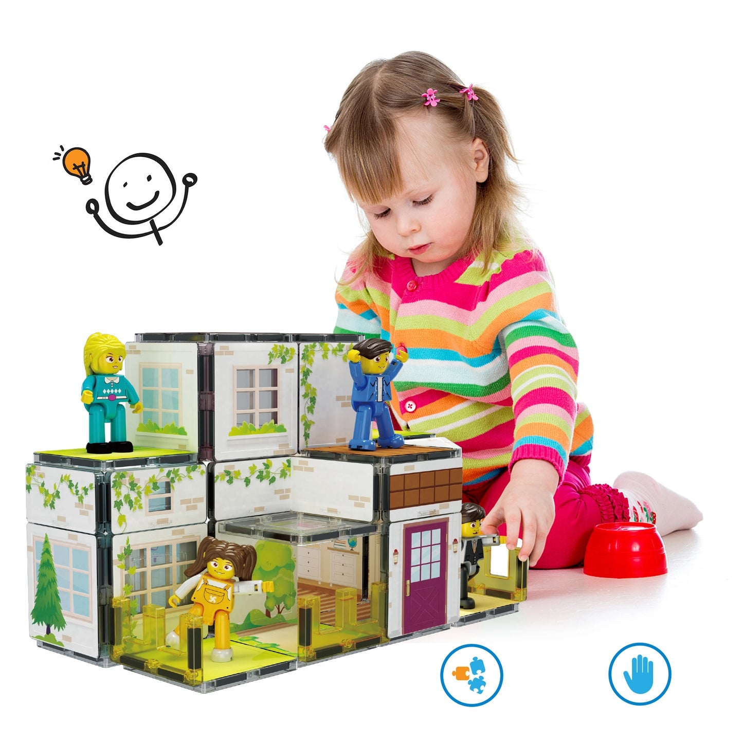 Magnet Tile Building Blocks Family Homestead Dollhouse