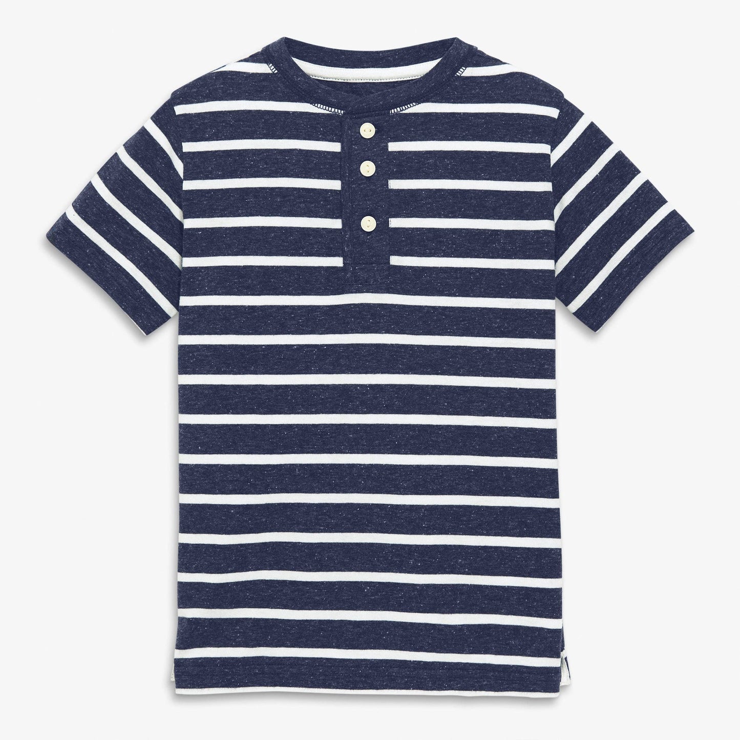 Heathered Henley Tee In Stripe