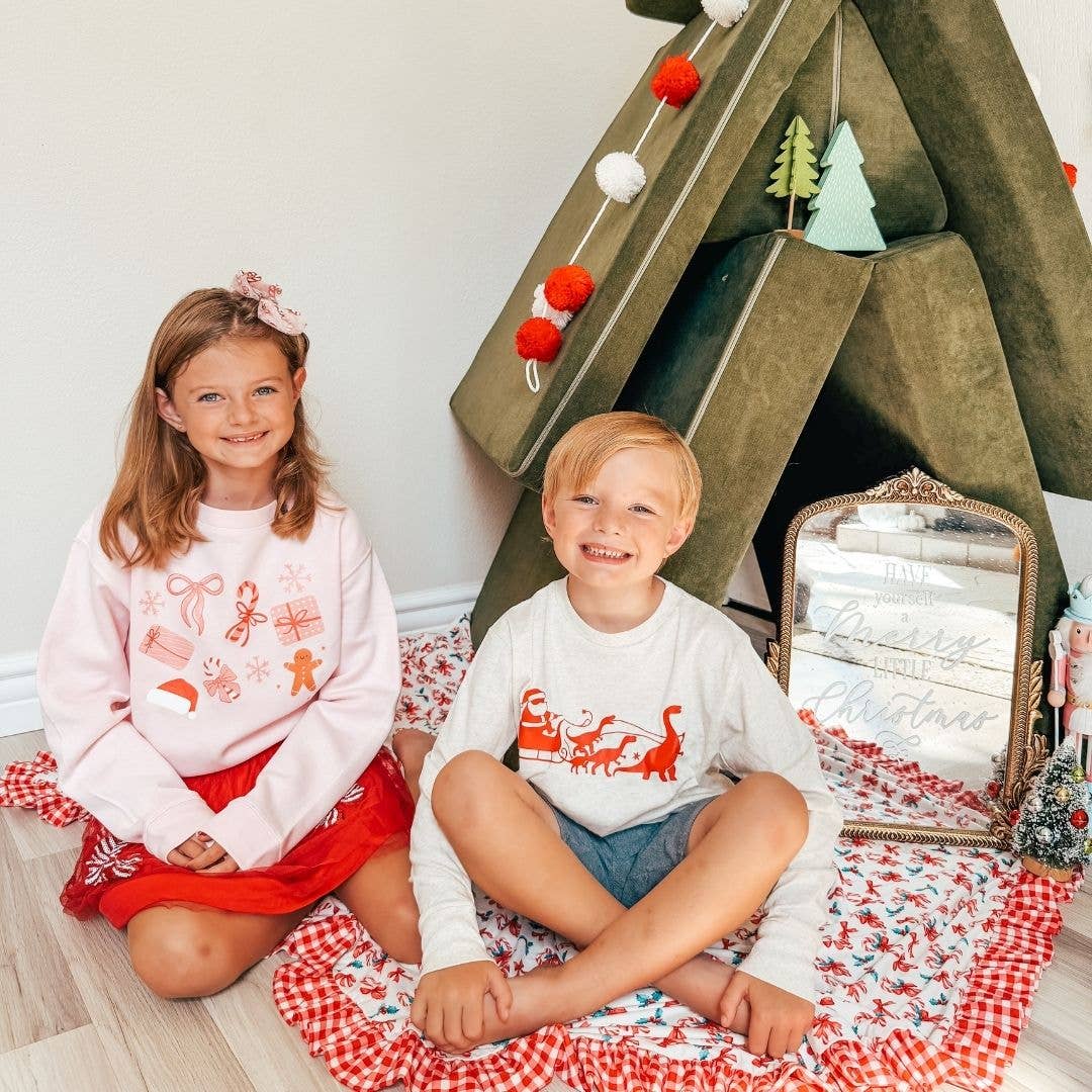 Dino Christmas | Boys Long Sleeve Shirt