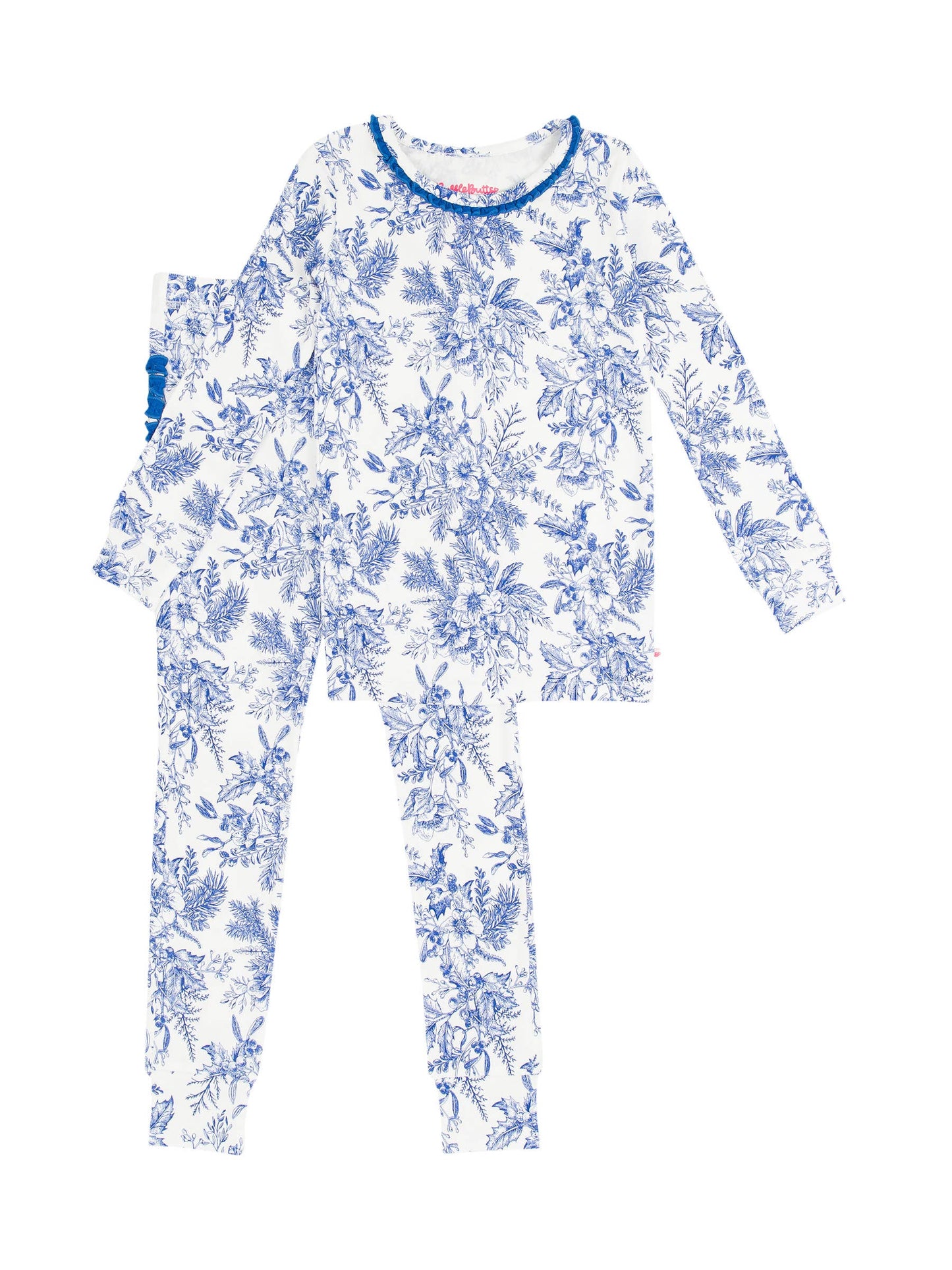 Toddler Girls Winter Bliss Toile Modal Ruffle Long Sleeve Pajama Set