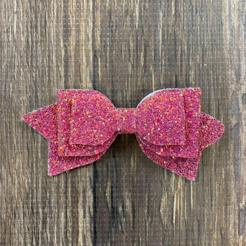 Large Glittery Bow Clippies