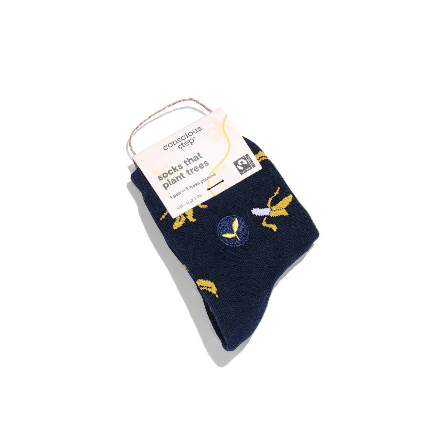 Kids Socks that Plant Trees (Navy Bananas)
