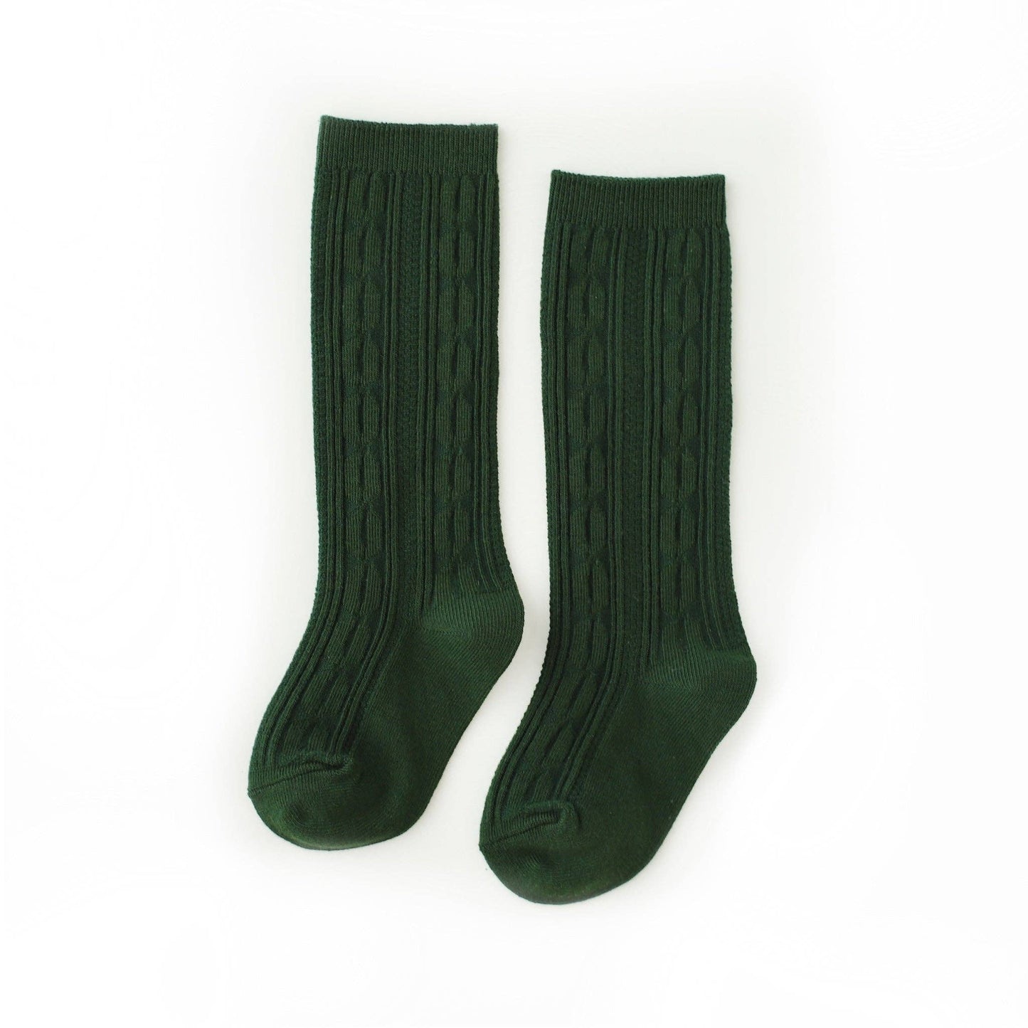Forest Green | Cable Knit Knee High Socks