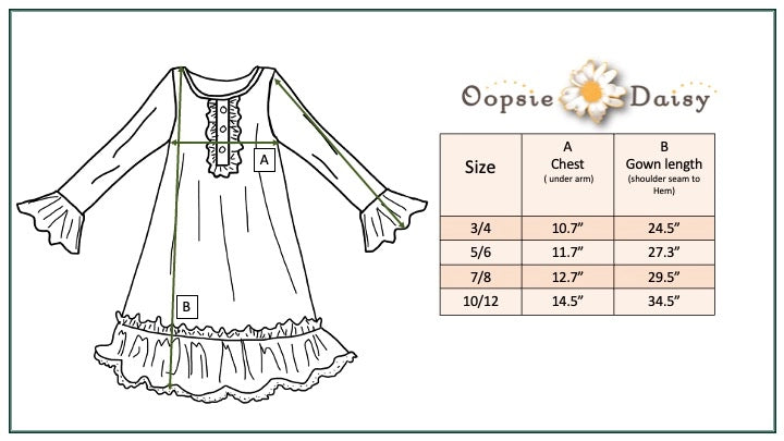 Red & Green Trees Holiday Ruffle Nightgown