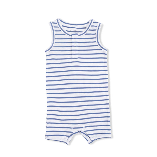 Navy Stripe | Henley Shortie Romper