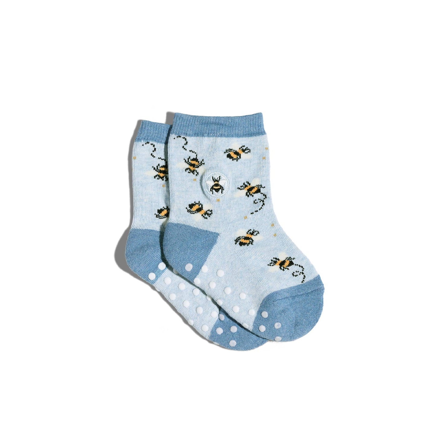 Kids Socks that Protect Bees (blue with bees)