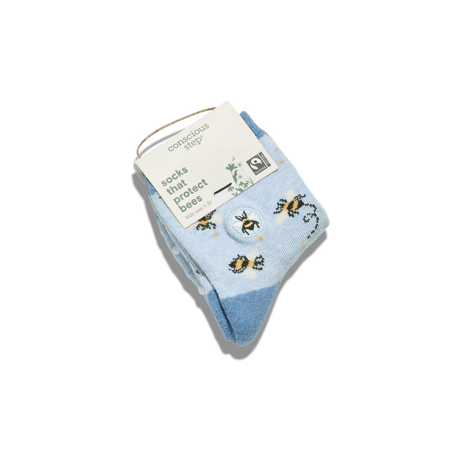 Kids Socks that Protect Bees (blue with bees)