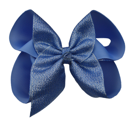 Denim Glitter Bow ( DOES NOT FLAKE )