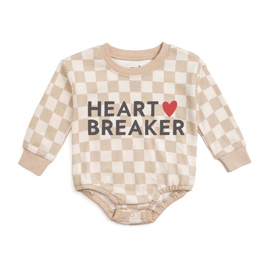 Heartbreaker Checkered Valentine's Day | Long Sleeve Romper