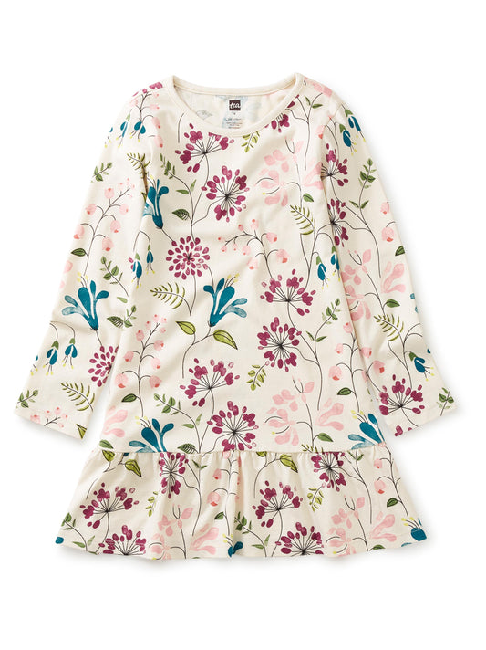 Honeysuckle Long Sleeve Ruffle Hem Dress