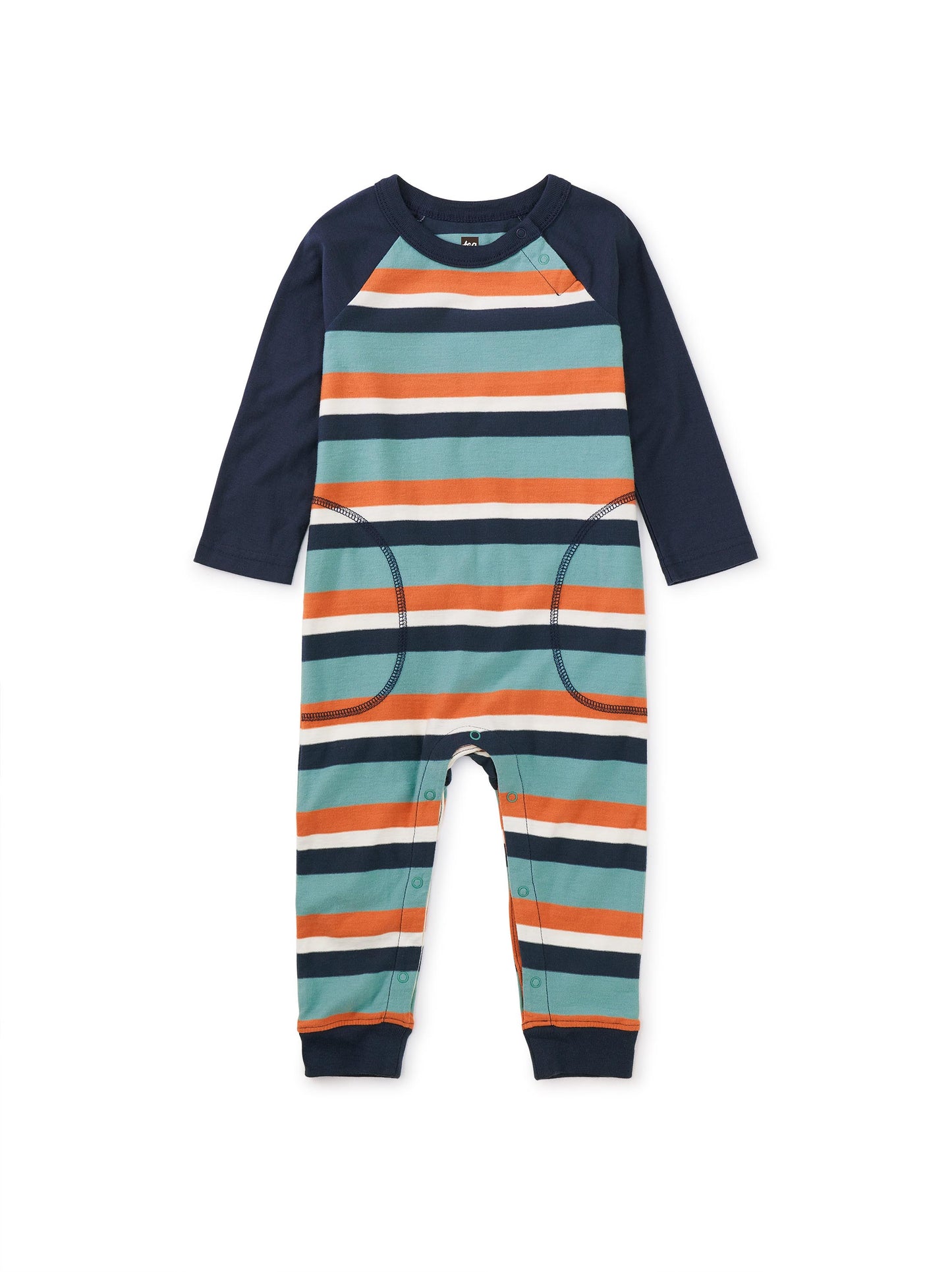 Seaspray Striped Raglan Romper