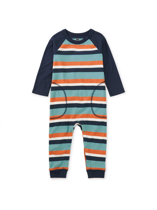 Seaspray Striped Raglan Romper