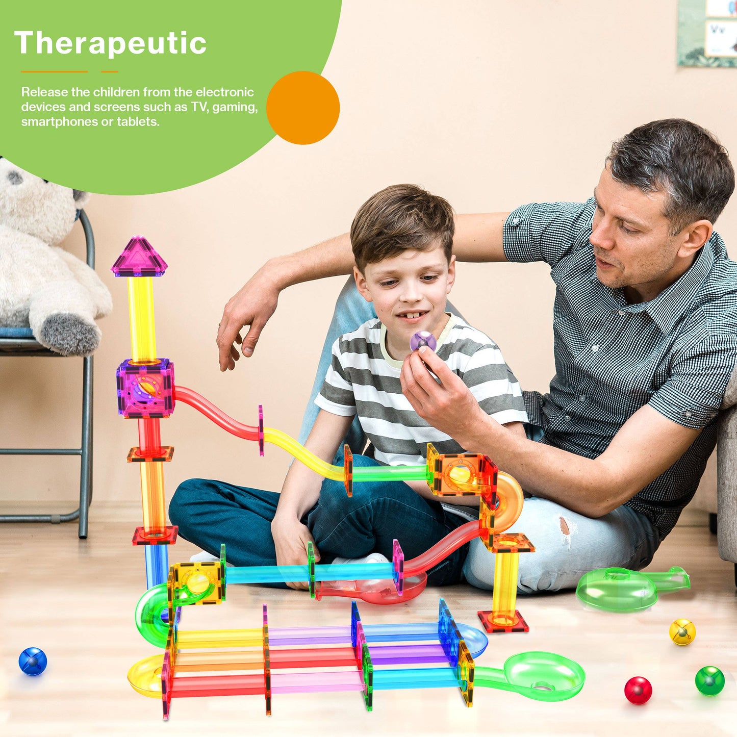 PicassoTiles Magnetic (Marble Run) Set