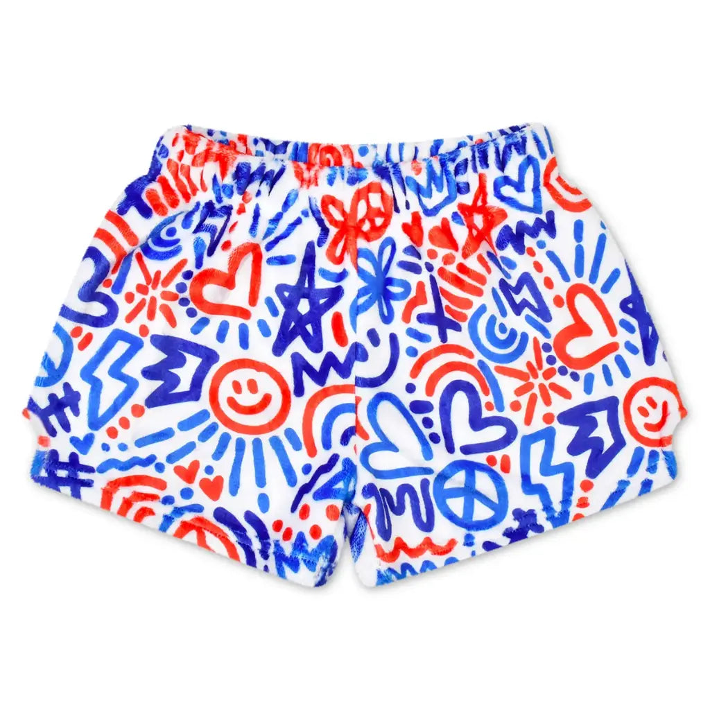 Corey Paige | Red White & Blue Plush Shorts