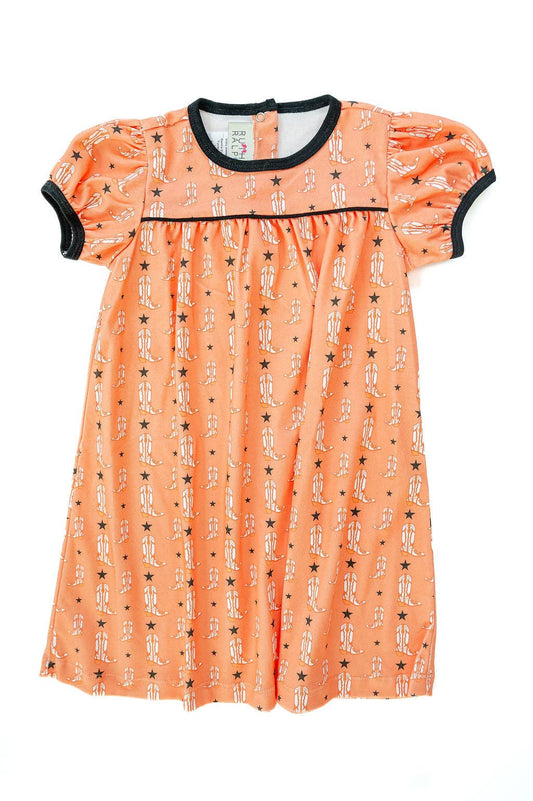 Orange & Black Boots | Catherine Dress