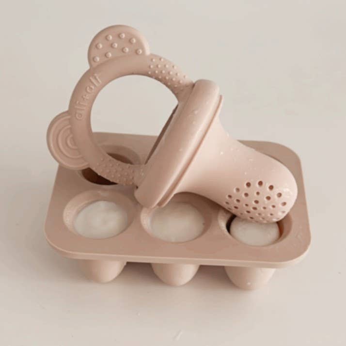 Food & Fruit Pacifier Feeder & Freezer Tray (Mist-Taupe) 3pc