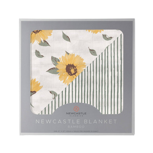 Sunflower Farm and Sage Green Stripe - Newcastle Blanket
