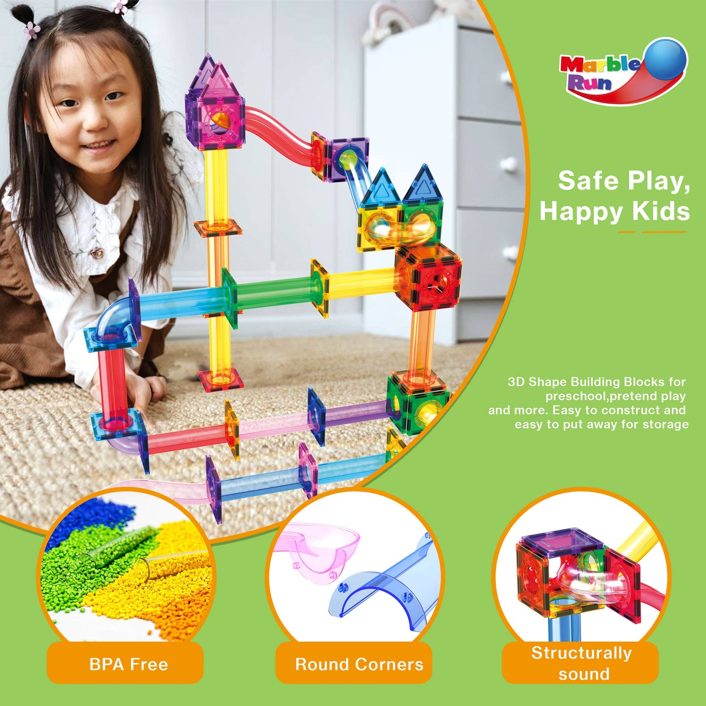PicassoTiles Magnetic (Marble Run) Set