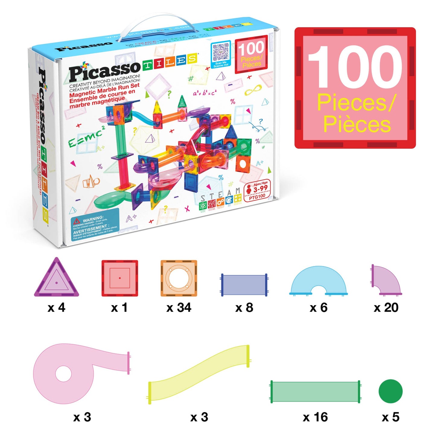 PicassoTiles Magnetic (Marble Run) Set