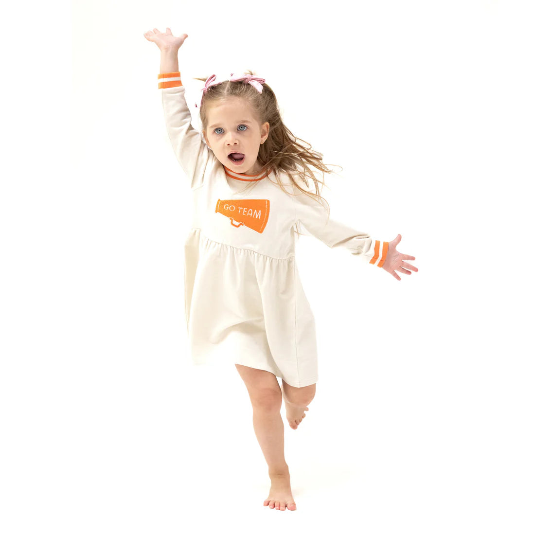 Go Team French Terry Dress-Varsity Orange