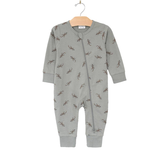 2 Way Zip Romper- Salamander- Pond