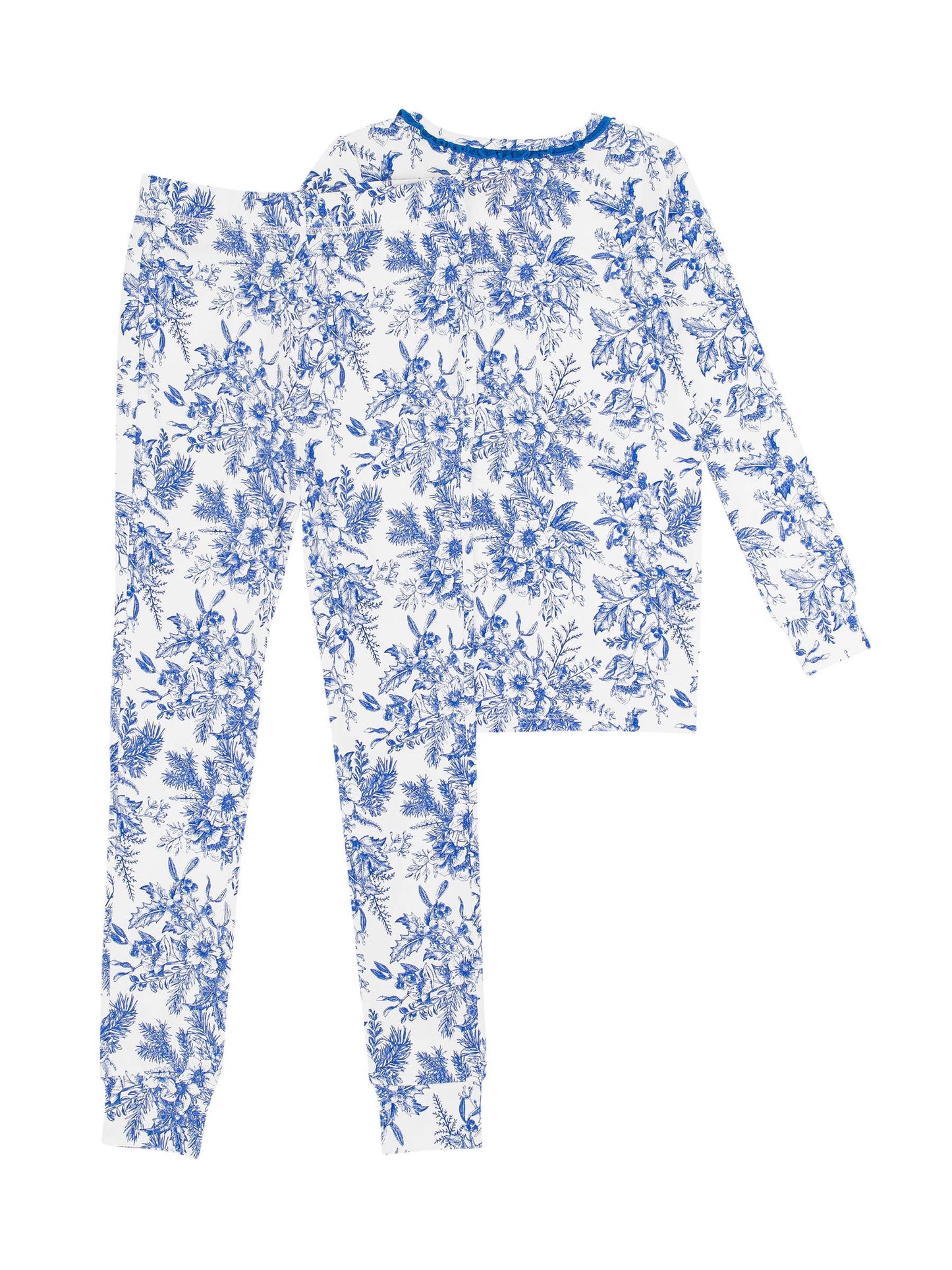 Girls Winter Bliss Toile Modal Ruffle Long Sleeve Pajama Set