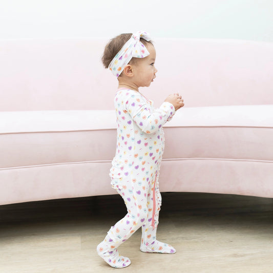 Candy Hearts Ruffle Footsie