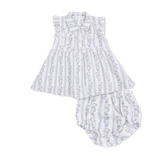 Kimberly Floral Stripe | Western Pearl Snap Dress & Bloomer