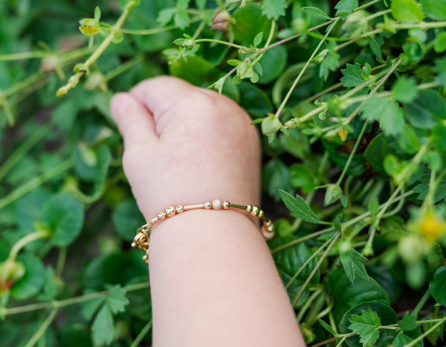 Little Girls 14K Gold-Plated Bracelet with Stardust Beads