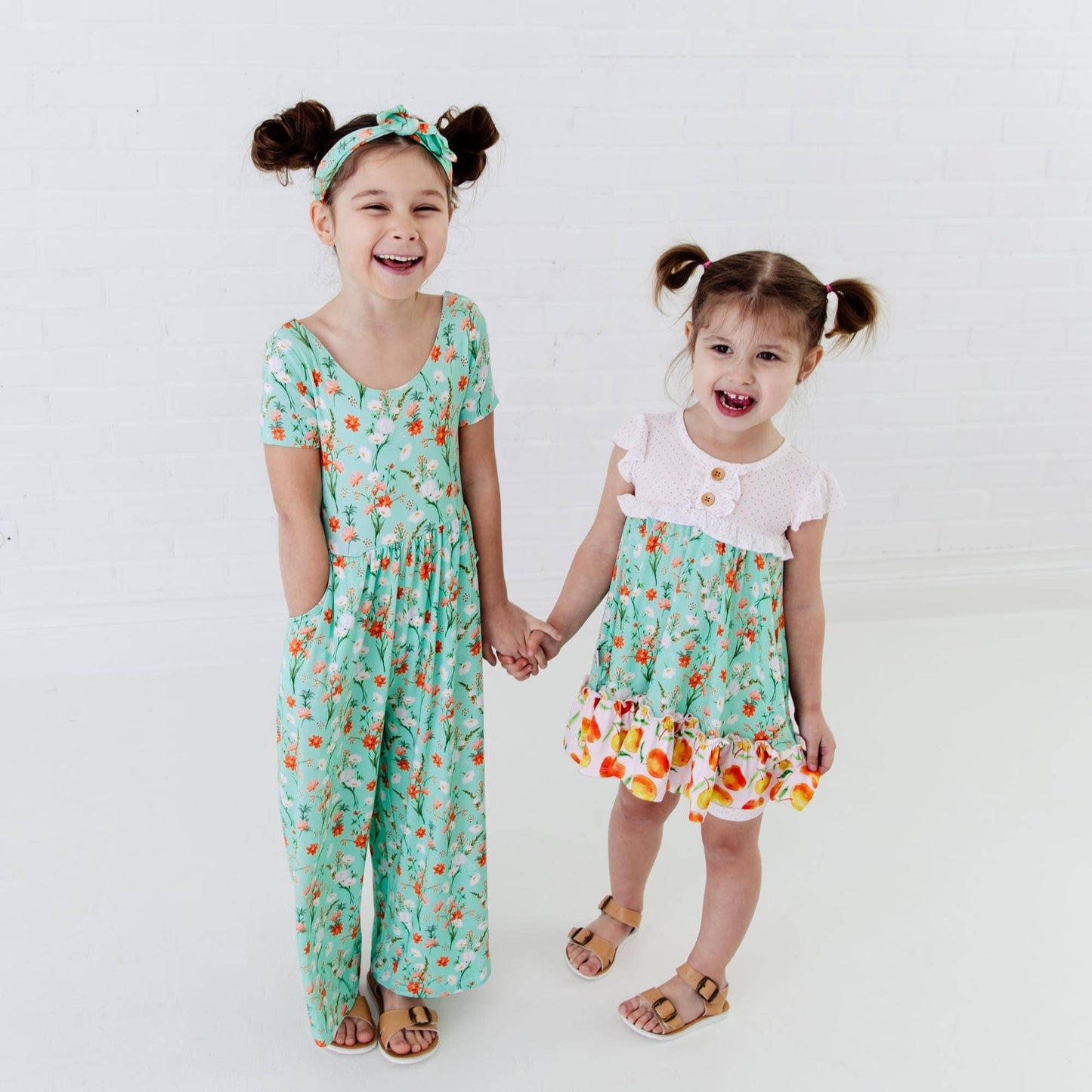 Sweet Pickings Meadow Floral Girls Bamboo Leggy Romper