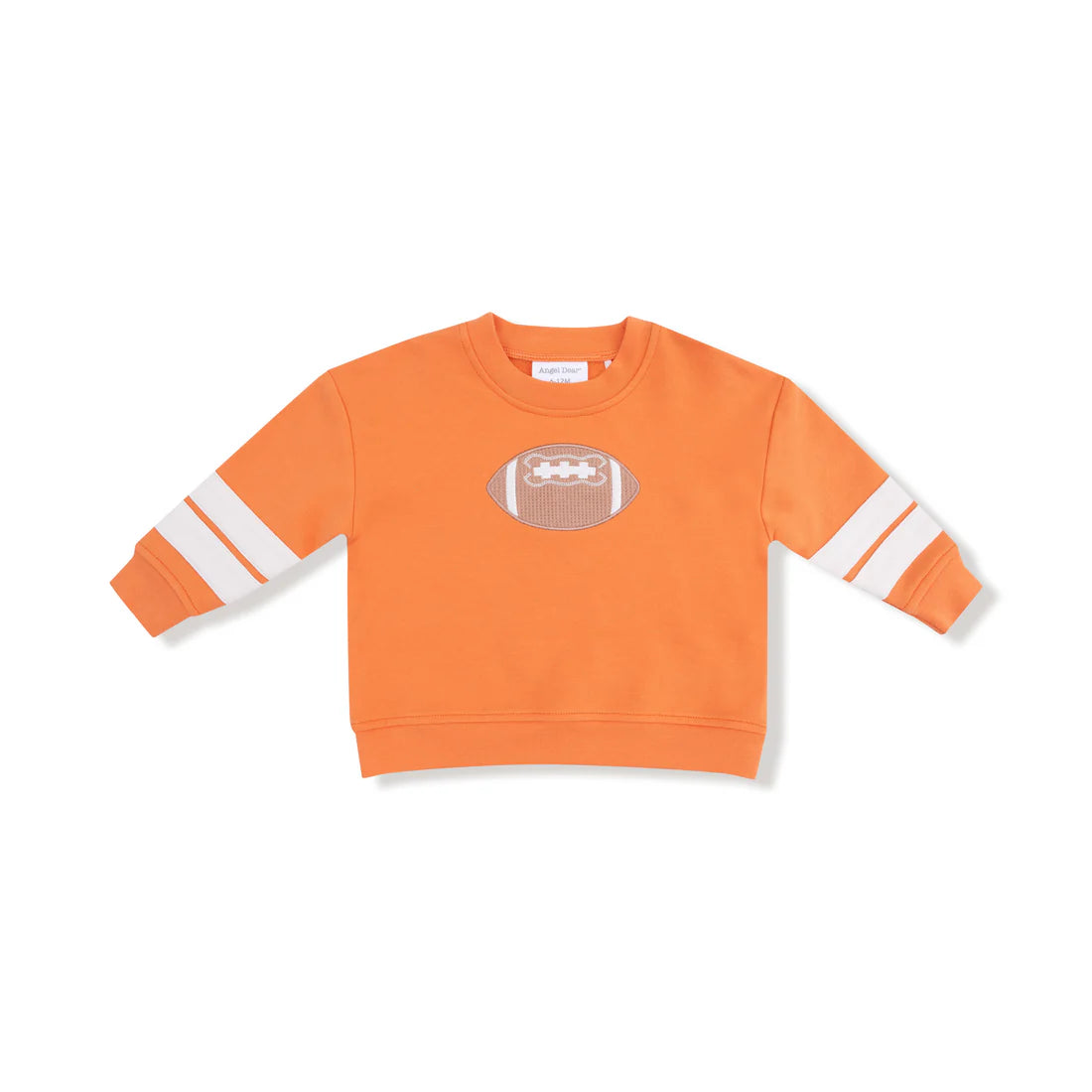 Cozy Drop Sleeve Sweatshirt w/Varsity Stripes-Varsity Orange