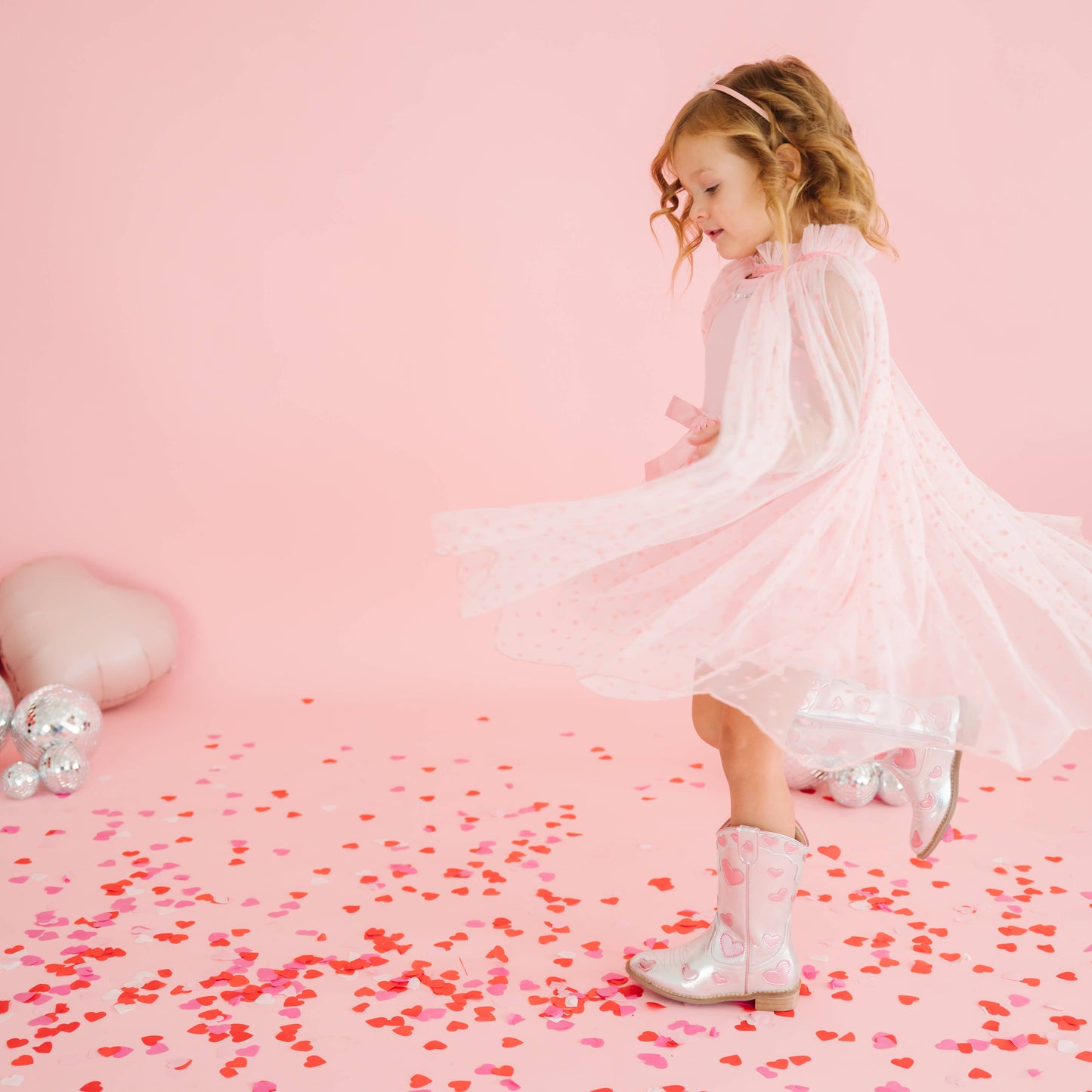 Flocked Heart Valentine's Day | Dress Up Cape