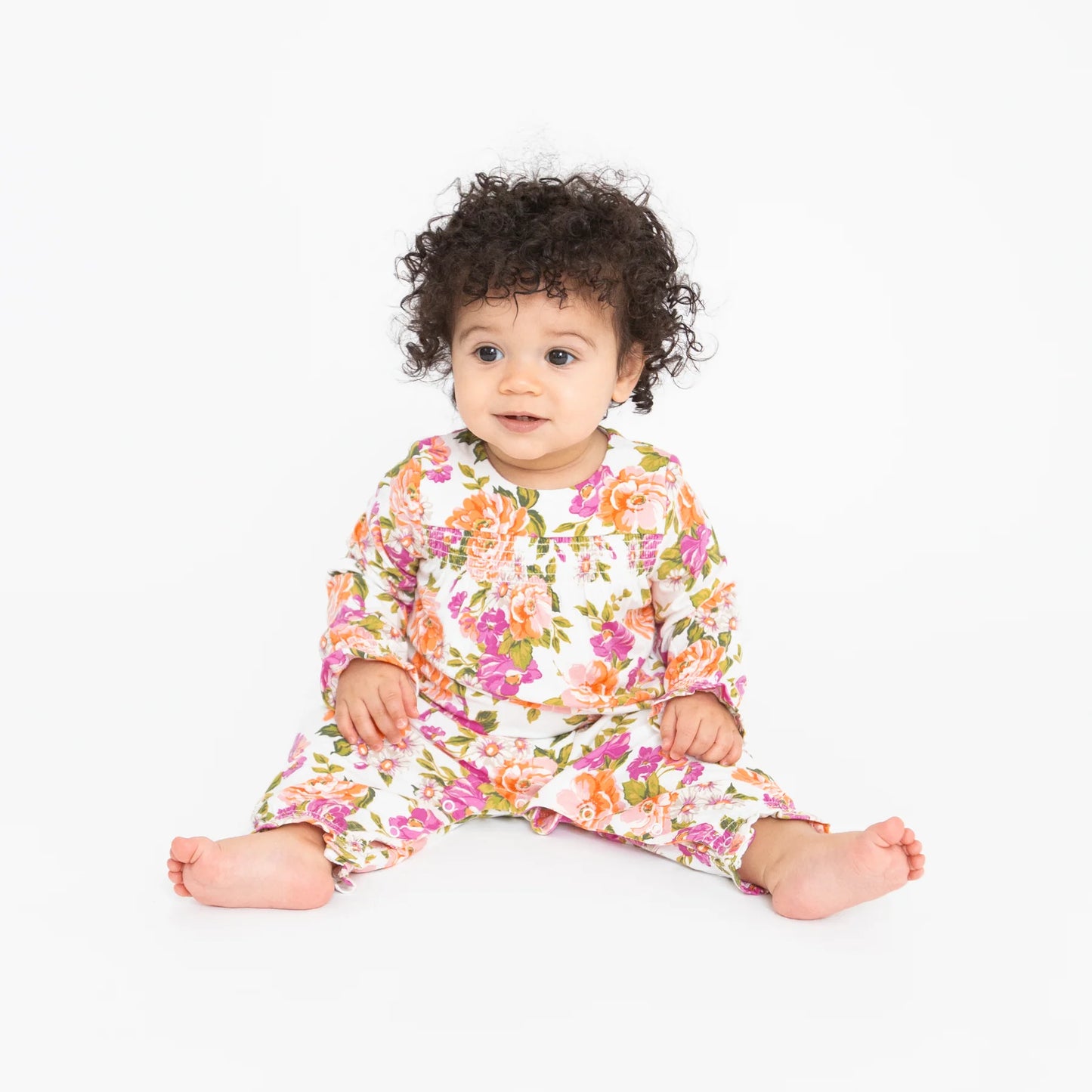 Wild Rose Floral Smocked Romper