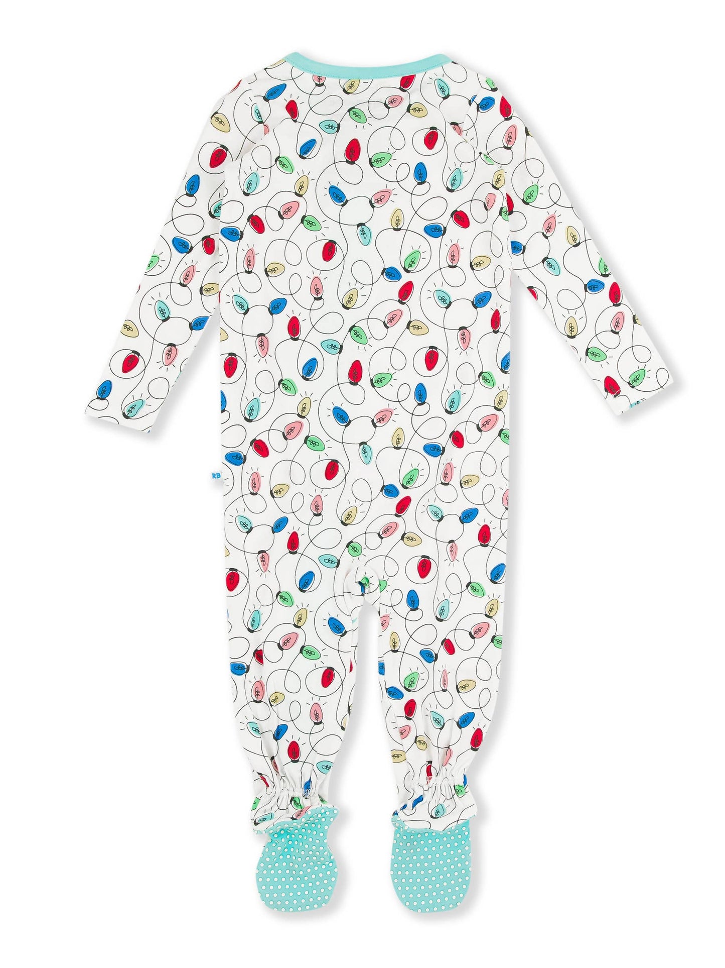 Baby Boys Holiday Lights Bamboo Viscose Footed One Piece Pajama