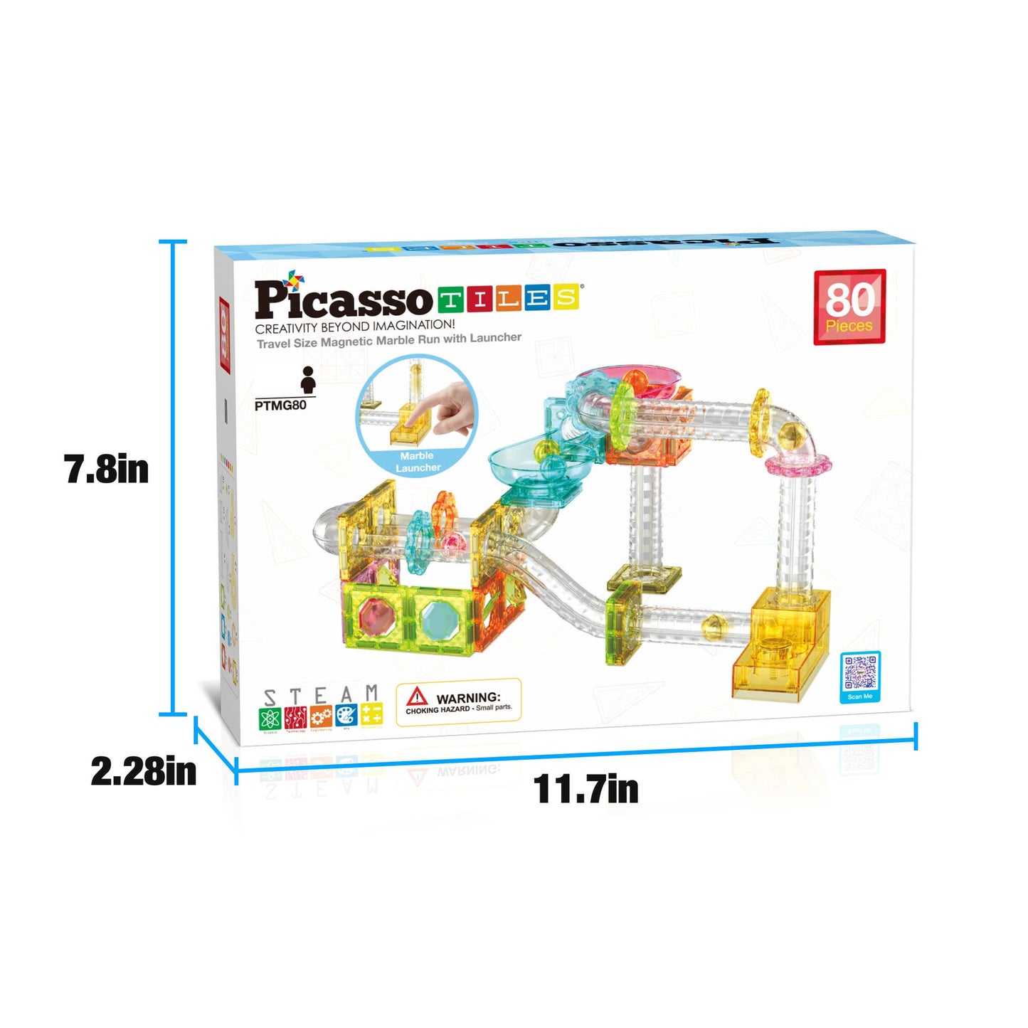 PicassoTiles (80 Pcs)(Marble Run Travel Size)