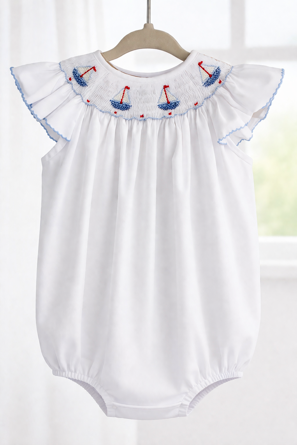 Sailboats | Girls Poplin Bishop Bubble