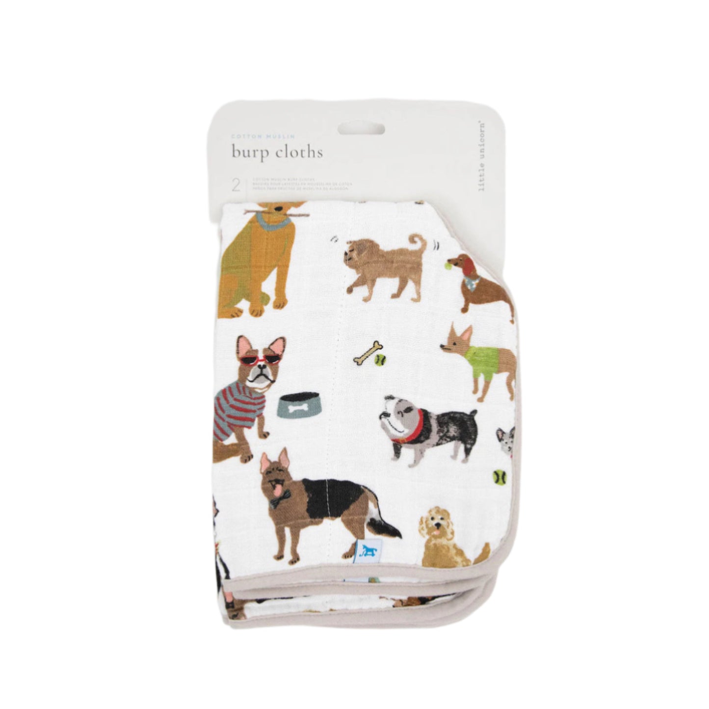 Woof Cotton Muslin Burp Cloth 2 Pack