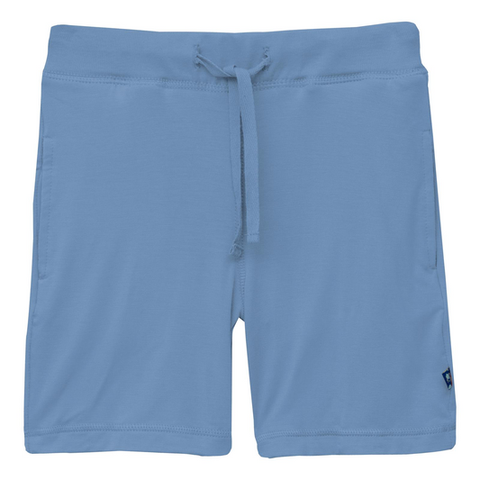 Dream Blue Lightweight Drawstring Shorts