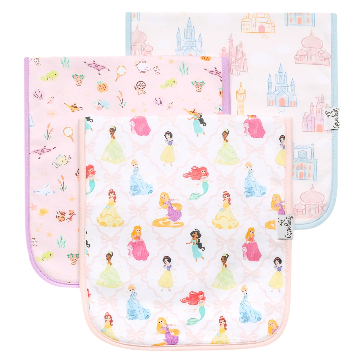 Copper Pearl Single Burp Cloth - Disney Princess