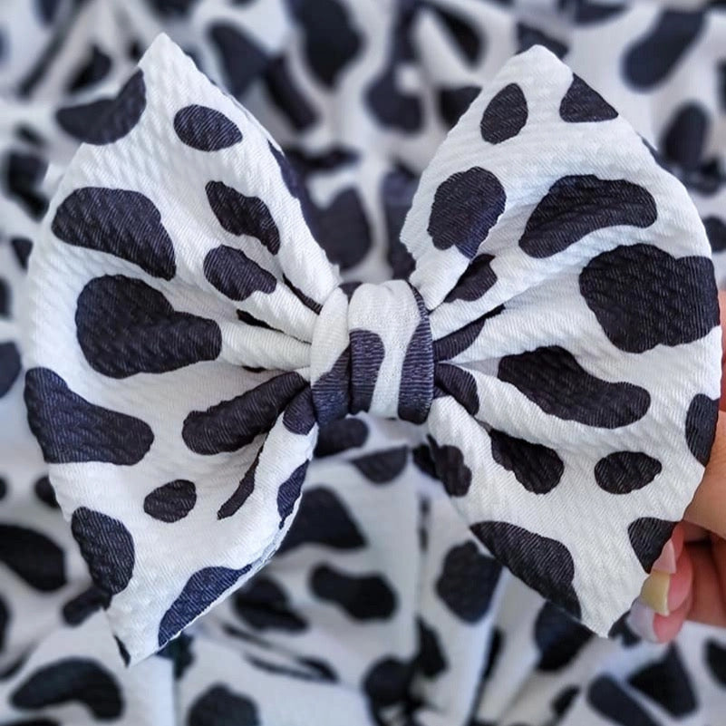 Savannah Bow - Black & White Cow