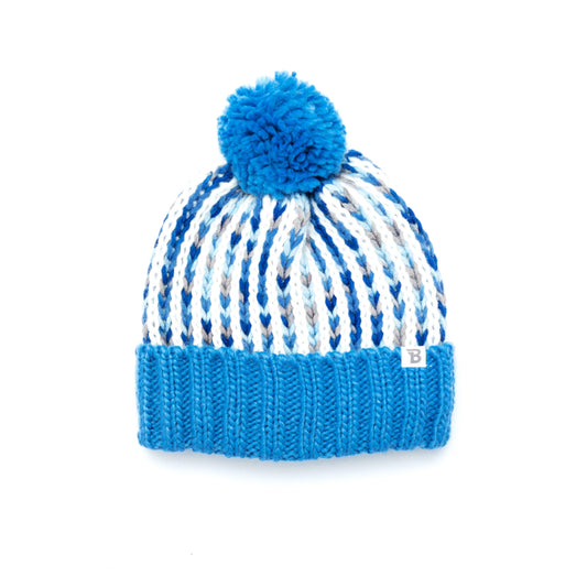 Blue Pom Pom Beanie
