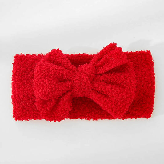 Cherry Red Velvet Teddy Headwrap